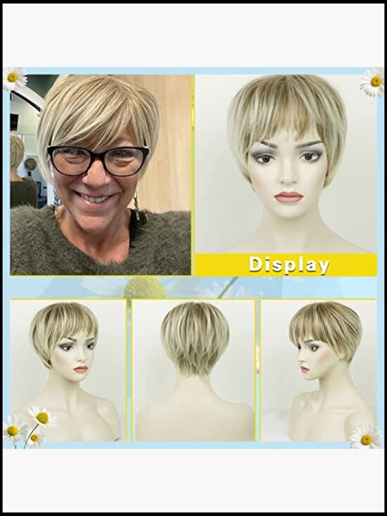 Short Fluffy Layered Pixie Cut Wig Heat Resistant Synthetic Hair Replacement